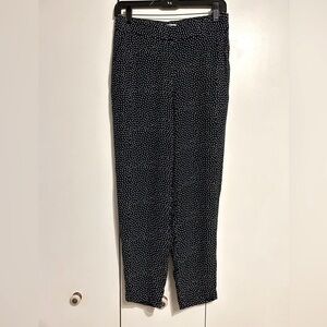 Loft Navy with White Polka Dot Pull on Slacks